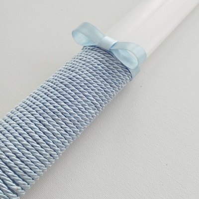 Vela Batismo Oval Azul