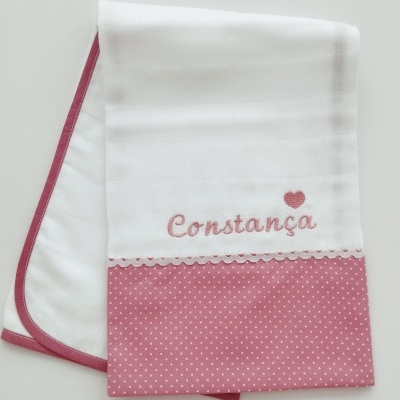 Conjunto Primeira Roupinha Personalizado Rosa velho