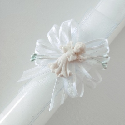 Vela Batismo Redonda Azul