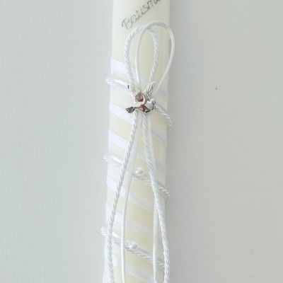 Vela Batismo Oval Branca