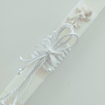 Vela Batismo Quadrada Branca