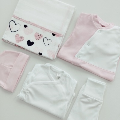 Conjunto Primeira Roupinha Personalizado Rosa Bebé