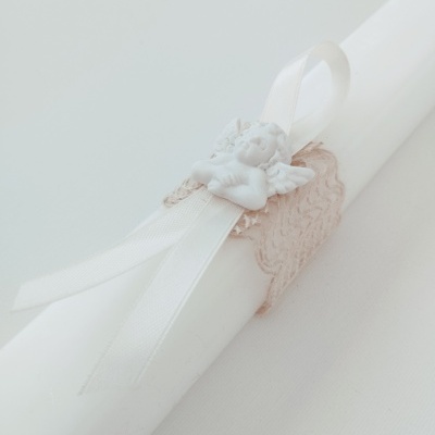 Vela Batismo Quadrada Pérola