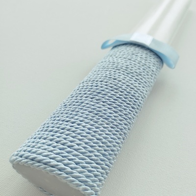 Vela Batismo Oval Azul