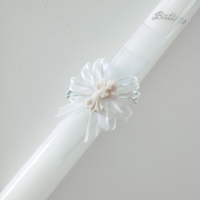 Vela Batismo Redonda Azul