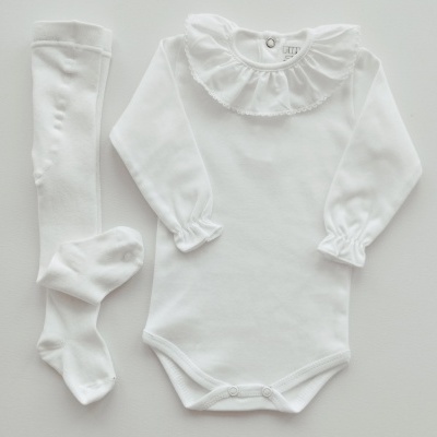 Conjunto de 3 Peças para Bebé – Fofo Rosa Velho, Body e Collant