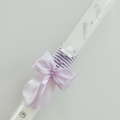 Vela Batismo Redonda Lilás