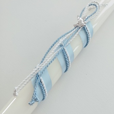 Vela Batismo Redonda Azul