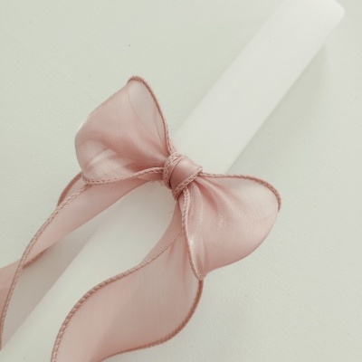 Vela Batismo Quadrada Rosa Velho