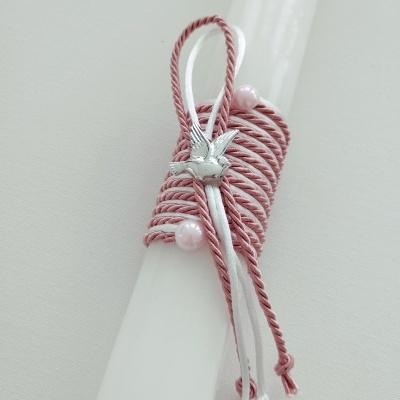 Vela Batismo Redonda Rosa Velho