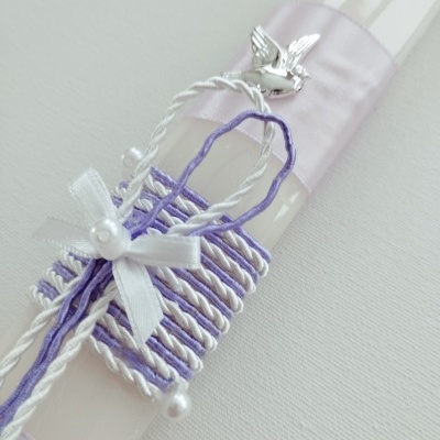 Vela Batismo Oval Lilás