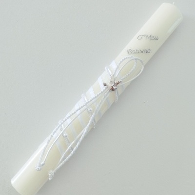 Vela Batismo Oval Branca