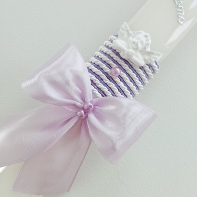 Vela Batismo Oval Lilás