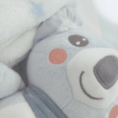 Conjunto de Manta e Peluche para Bebé Koala Azul