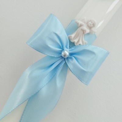 Vela Batismo Redonda Azul