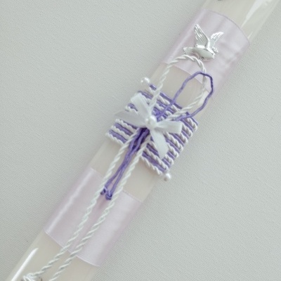 Vela Batismo Oval Lilás