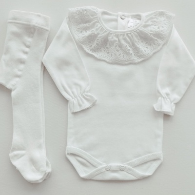 Conjunto de 3 Peças para Bebé – Fofo Rosa bebé, Body e Collant