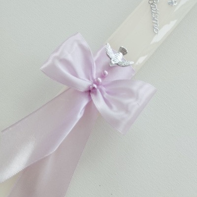 Vela Batismo Oval Lilás