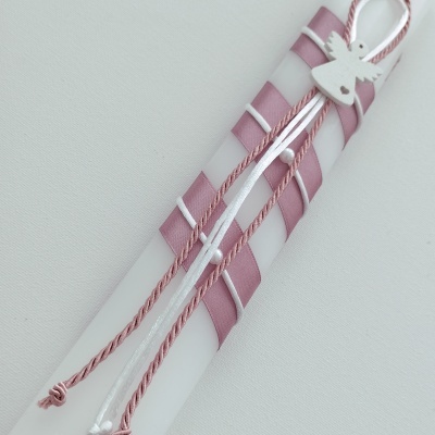 Vela Batismo Oval Rosa Velho