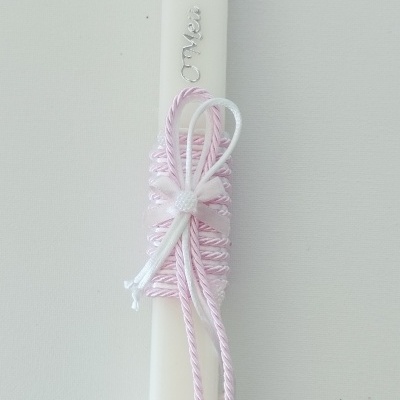 Vela Batismo Quadrada Rosa