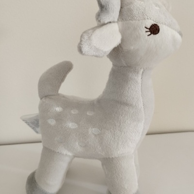 Peluche Veado para Bebé Cinza