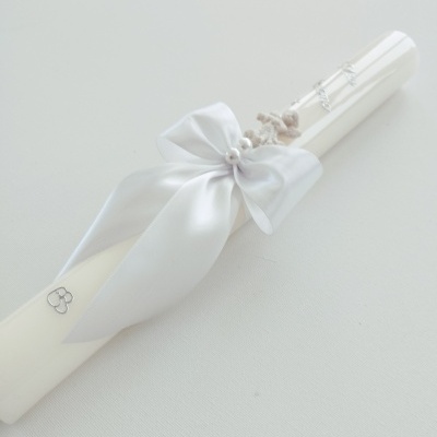 Vela Batismo Redonda Branca