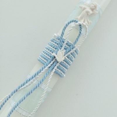 Vela Batismo Redonda Azul