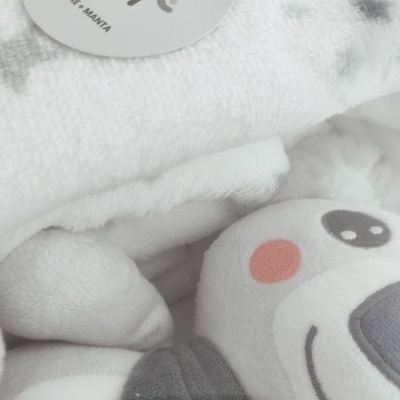Conjunto de Manta e Peluche para Bebé  Koala Cinza