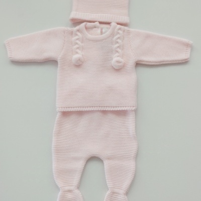 Conjunto em malha para bebé Rosa Bebé Conjunto em malha para bebé Rosa Bebé