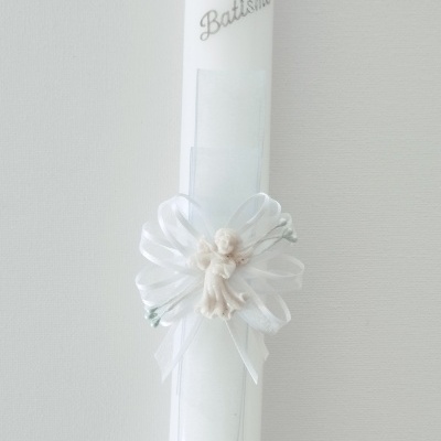 Vela Batismo Quadrada Azul