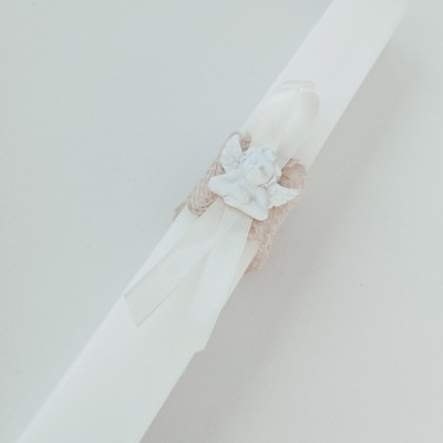 Vela Batismo Quadrada Pérola