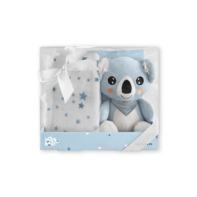 Conjunto de Manta e Peluche para Bebé Koala Azul