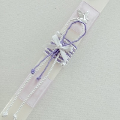 Vela Batismo Quadrada Lilás