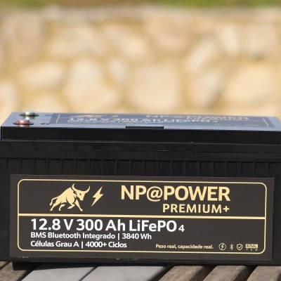 Bateria de Lítio LiFePO₄ NP@POWER Premium 12V 300Ah – com APP e Visor Digital