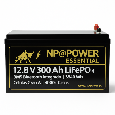 NP@POWER Essencial – 12V 300Ah LiFePO₄ (Sem Bluetooth)