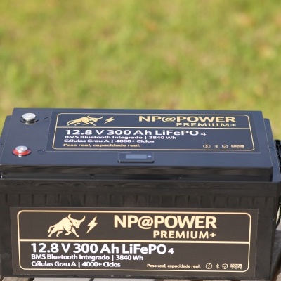 Bateria de Lítio LiFePO₄ NP@POWER Premium 12V 300Ah – com APP e Visor Digital