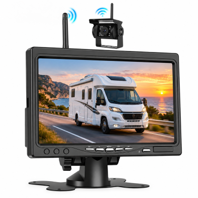 Kit Câmara Traseira Sem Fios 1080P com Monitor 7" e Deteção de Ângulo Morto