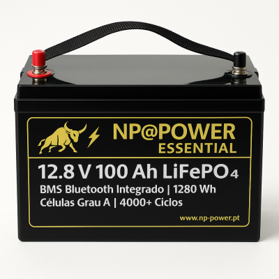 NP@POWER Essencial 12V 100Ah LiFePO₄ – Sem Bluetooth