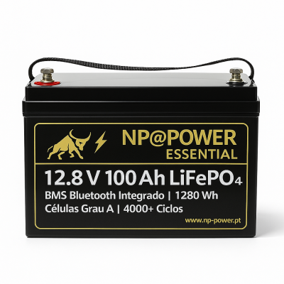 NP@POWER Essencial 12V 100Ah LiFePO₄ – Sem Bluetooth