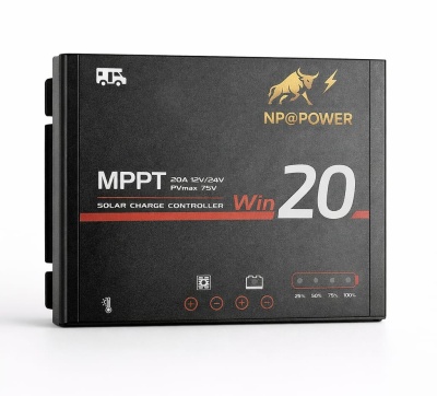 Controlador de Carga Solar MPPT 20A 12V / 24V NP@POWER Premium – Bluetooth