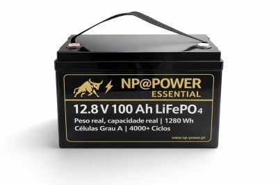 NP@POWER Essencial 12V 100Ah LiFePO₄ – Sem Bluetooth