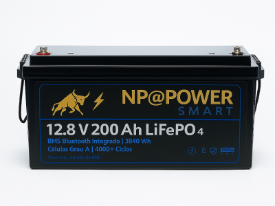 Bateria de Lítio LiFePO₄ NP@POWER Smart 12V 200Ah – com APP