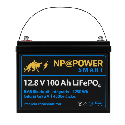 Bateria de Lítio LiFePO₄ NP@POWER Smart 12V 100Ah – com APP