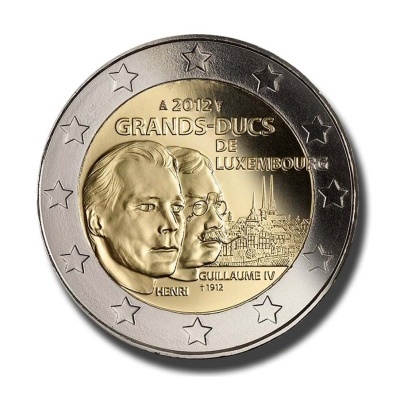 Luxemburgo 2 euro 2012 Grão‑Duque Henri e Grão‑Duque Guillaume IV