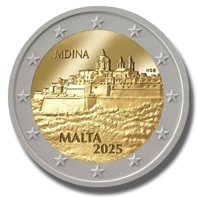 Malta 2 euro 2025  Cidade de Mdina