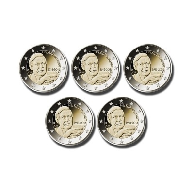 Alemanha 2 euro 2018  Helmut Schmidt (5 moedas)