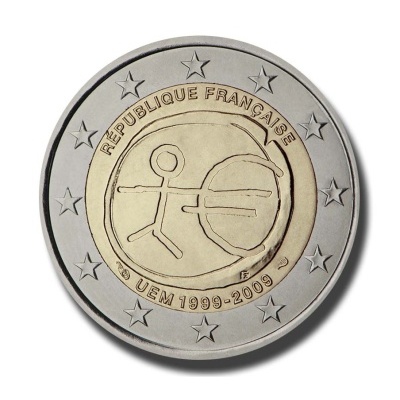 França 2 euro 2009 10 anos da União Económica e Monetária