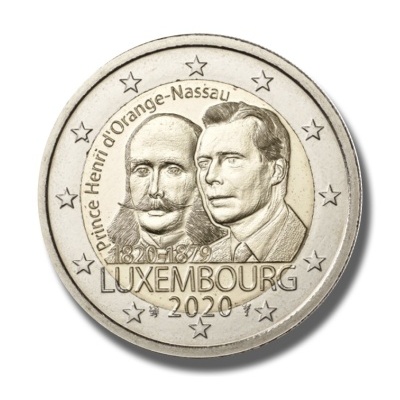 Luxemburgo 2 euro 2020 Nascimento do Príncipe Henri Nassau
