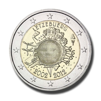 Luxemburgo 2 euro 2012 TYE 10 anos do euro