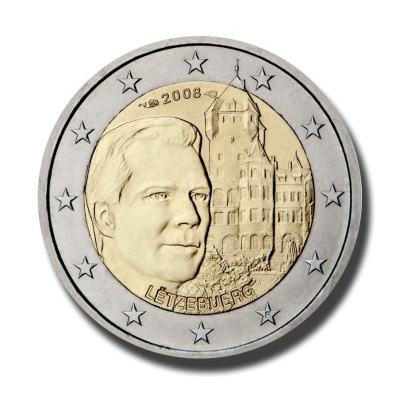 Luxemburgo 2 euro 2008 Grão‑Duque Henri e o Château de Berg